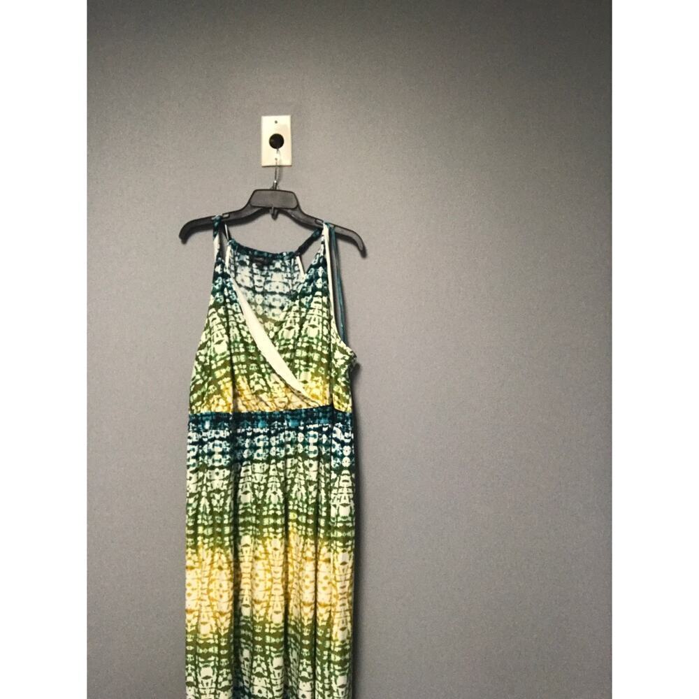 Glamour Halter Maxi Dress Women's 22W Ombre Tie Dye NWOT Sleeveless Wrap Smocked